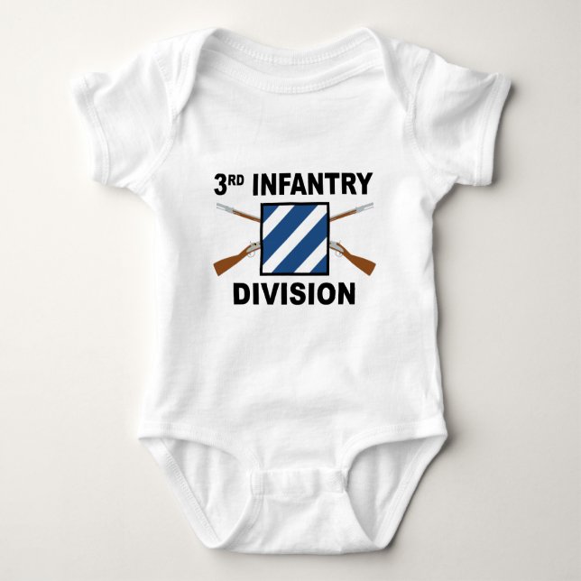 3rd Infantry Division - Crossed Rifles Baby Bodysuit (Front)