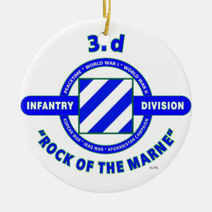 3RD INFANTRY DIVISION"ROCK OF THE MARNE" CERAMIC TREE DECORATION