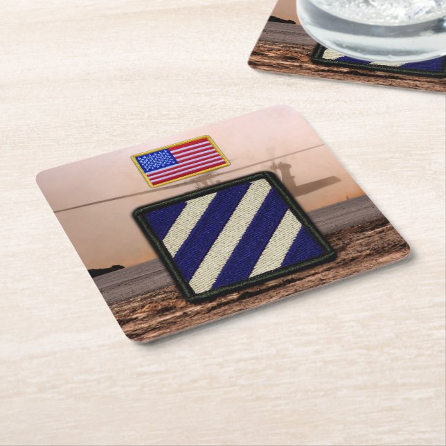 3rd infantry division veterans vets patch coasters (Angled)