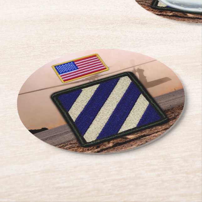 3rd infantry division veterans vets patch coasters (Angled)
