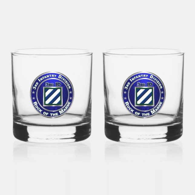 3rd Infantry Division Whiskey Glass (Front)