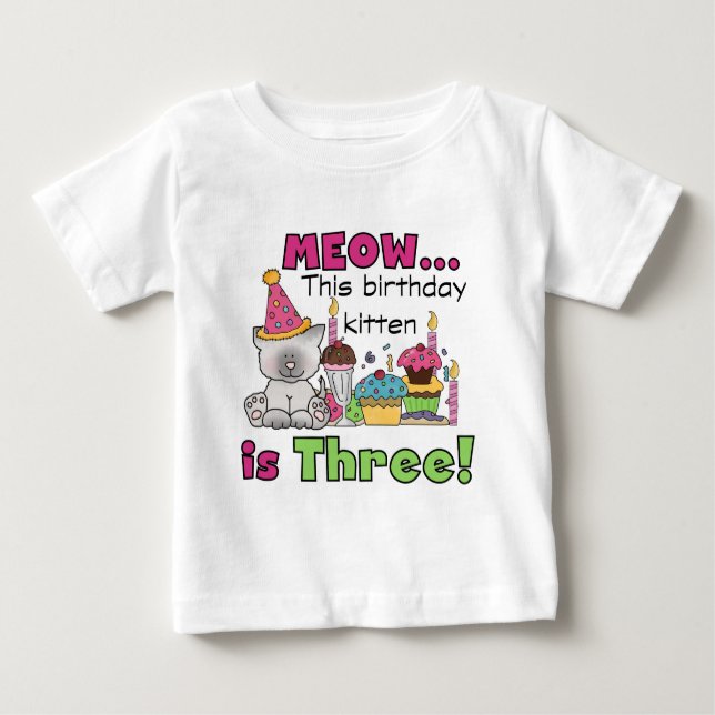 3rd Kitten Birthday T-shirts and Gifts (Front)