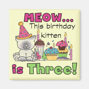 3rd Kitten Birthday T-shirts and Gifts Magnet