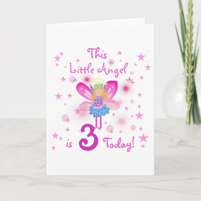 3rd Little Angel Birthday Tshirts and Gifts Card (Front)