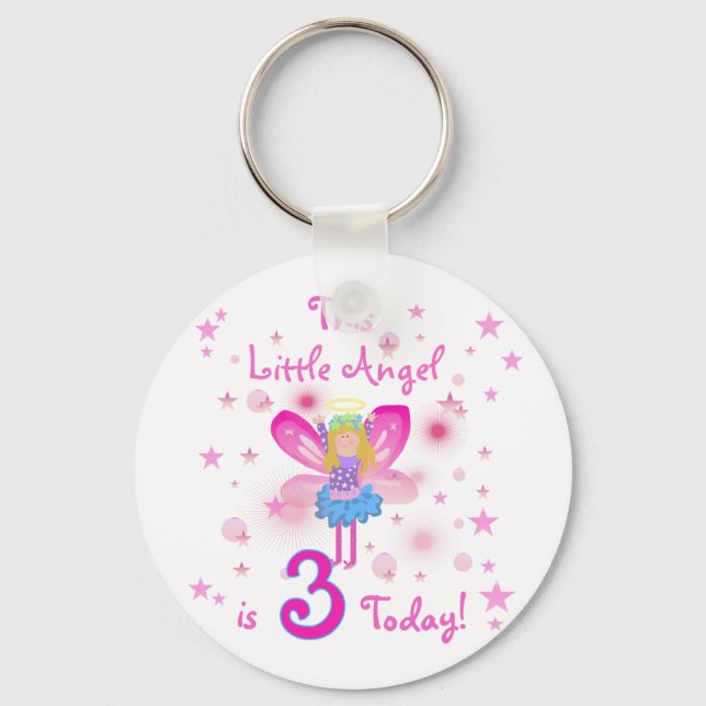 3rd Little Angel Birthday Tshirts and Gifts Key Ring (Front)