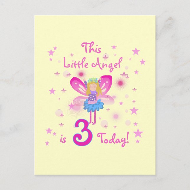 3rd Little Angel Birthday Tshirts and Gifts Postcard (Front)