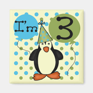 3rd Penguin Birthday Tshirts and Gifts Magnet