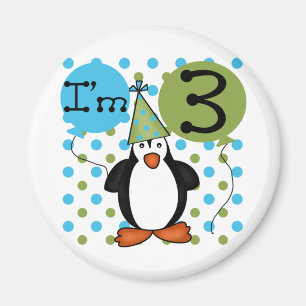 3rd Penguin Birthday Tshirts and Gifts Magnet