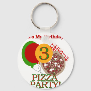 3rd Pizza Party Birthday Tshirts and Gifts Key Ring
