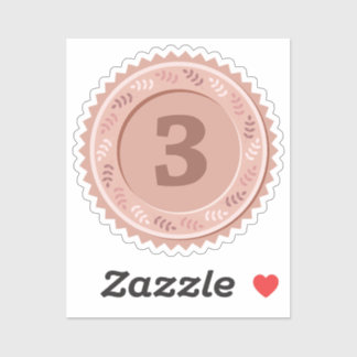 3rd Place Bronze Medal Custom-Cut Vinyl Sticker