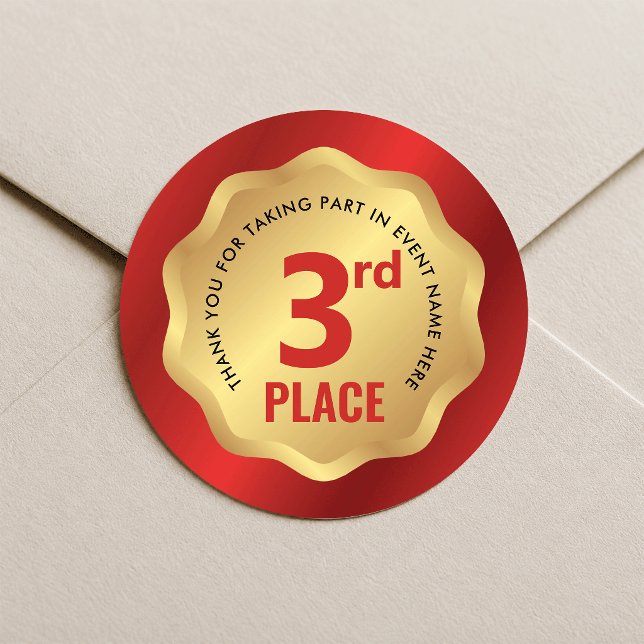 3rd Place Event Medal Competition Sticker Red Gold (Creator Uploaded)