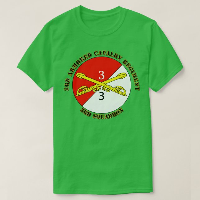 3rd Squadron 3rd Armoured Cavalry Regiment with Te T-Shirt (Design Front)