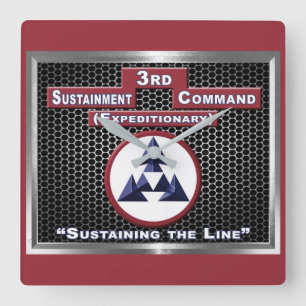 3rd Sustainment Command (Expeditionary) Square Wall Clock