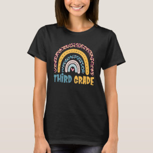 3rd Third Grade Boho Rainbow Student Teacher Back T-Shirt