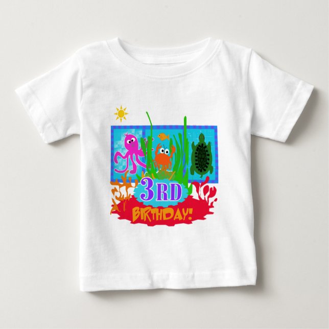 3rd Undersea Adventure Birthday Tshirts (Front)