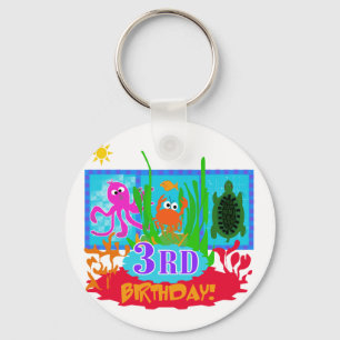 3rd Undersea Adventure Birthday Tshirts Key Ring