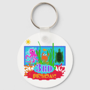3rd Undersea Adventure Birthday Tshirts Key Ring