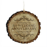 3rd Wedding Anniversary Bark Hanging Ornament<br><div class="desc">Celebrate your special anniversary day with your special some by enjoying LifeSong Milestones Wedding Anniversary Bark Style Christmas Ornament. Get this gift as a keepsake to remember your special day. LifeSong Milestones has created the perfect beautiful Anniversary ornament gift.</div>
