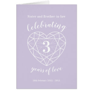 3rd wedding anniversary crystal 3 years love card