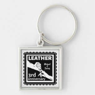 3RD Wedding anniversary holding hands traditional Key Ring