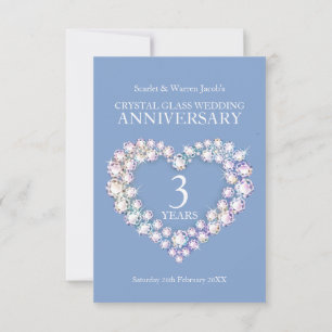 3rd wedding anniversary party heart RSVP