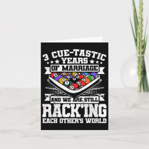 3rd Wedding Anniversary Pool Billiards 3 Years Mar Card