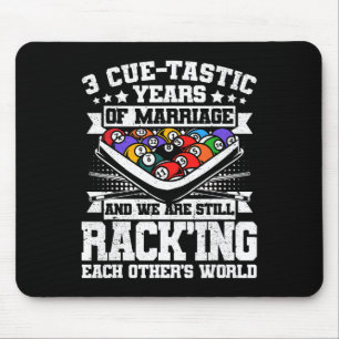 3rd Wedding Anniversary Pool Billiards 3 Years Mar Mouse Pad