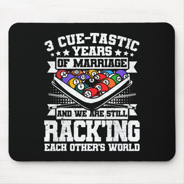 3rd Wedding Anniversary Pool Billiards 3 Years Mar Mouse Pad (Front)