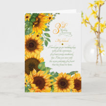 3rd Wedding Anniversary Sentimental Sunflowers