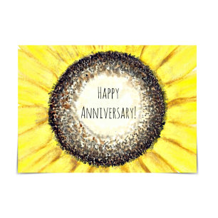 3rd-Year Wedding Anniversary Happy Sunflower Card