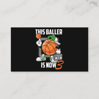 3th Birthday Basketball Player Funny 3 Years Old Business Card