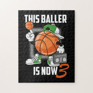 3th Birthday Basketball Player Funny 3 Years Old Jigsaw Puzzle
