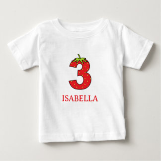 3th Birthday strawberry theme Party Baby T-Shirt