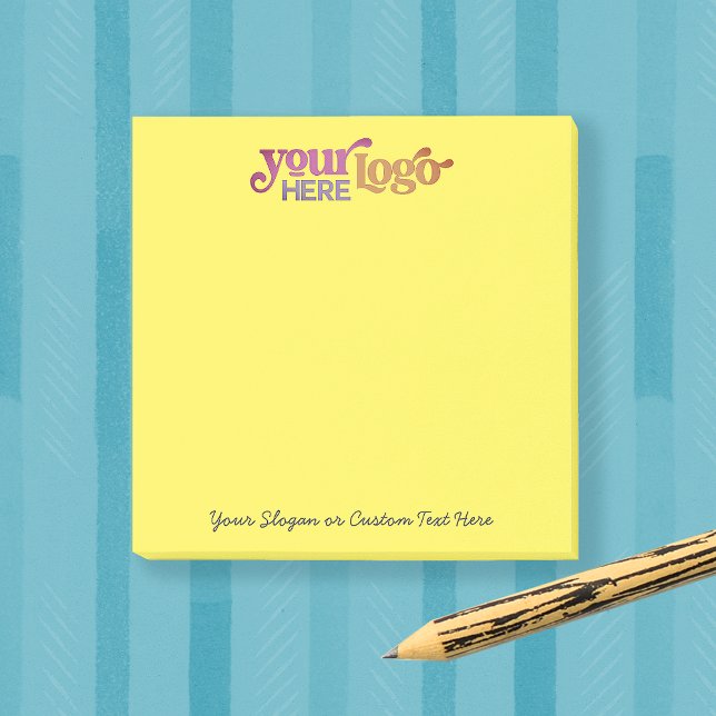 3x3 Post-it® Personalised Business Sticky Notes (Custom Logo 3x3 Post-it® Personalized Sticky Notes Company Small Business Corporate Marketing Ad)