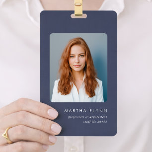 3x5 Badge ID Card   Minimal Photo Name Badges