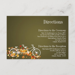 3x5 Directions Card Whimsical Brown Double Bike