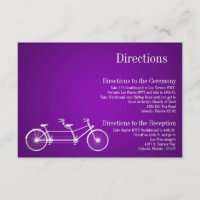 3x5 Directions Card Whimsical Purple Double Bike