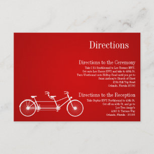 3x5 Directions Card Whimsical Red Double Bike