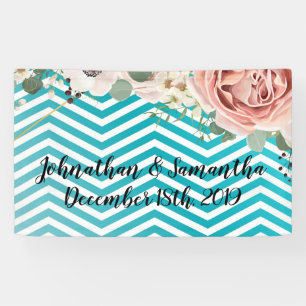 3'x5' Personalised Banner Geometric Rose Chevron T