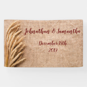3'x5' Personalised Banner Wheat on Burlap Sack Cou