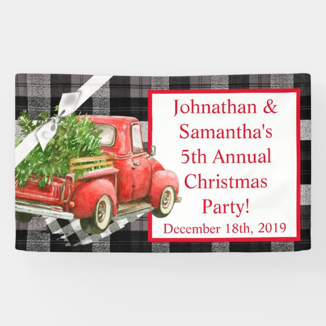 3'x5' Personalized Banner XMAS Truck Christmas Buf (Horizontal)