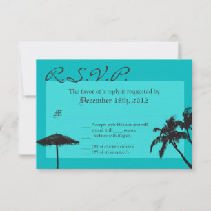 3x5 R.S.V.P. Reply Card Beach Breeze Ocean Water