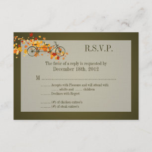 3x5 R.S.V.P. Reply Card Brown Double Bike