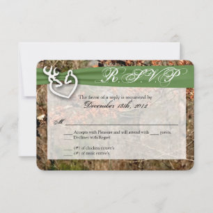3x5 R.S.V.P. Reply Card Deer Couple Doe Buck Camo