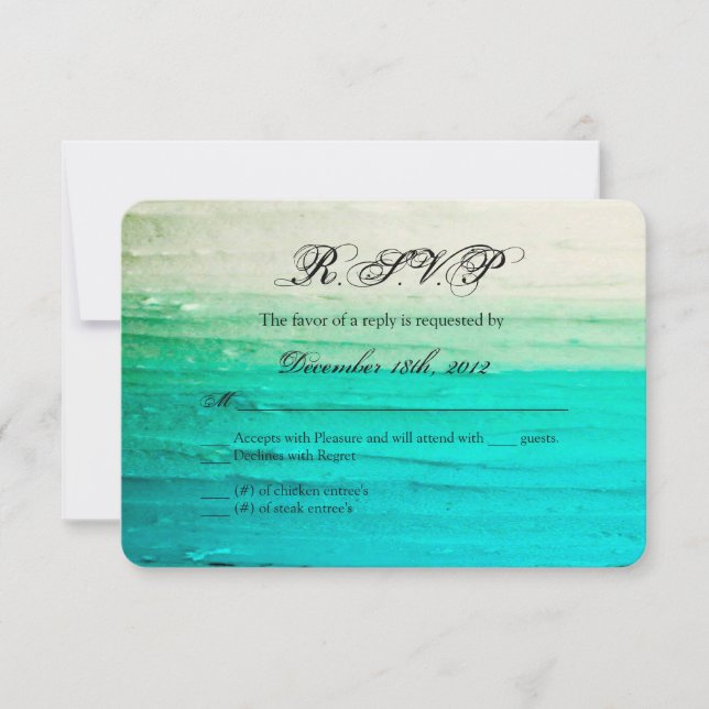 3x5 R.S.V.P. Reply Card Ombre Blue Frosting (Front)