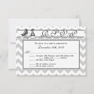 3x5 R.S.V.P. Reply Card Teenage Sneakers Chevron