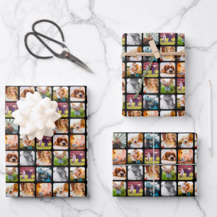 3x Sheets 10 Photo Template Rounded Wrapping Paper