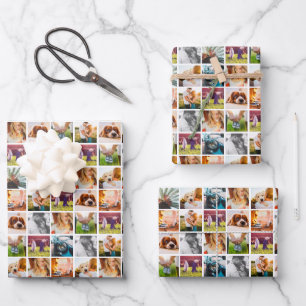 3x Sheets 10 Photo Template White Wrapping Paper