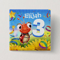 3yrs Custom birthday badge Little Ladybug range