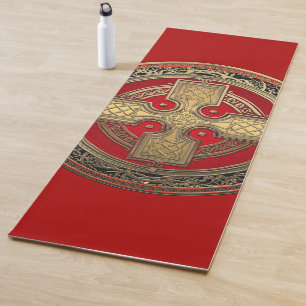 [400] Ancient Celtic Sacred Gold Knot Cross Yoga Mat